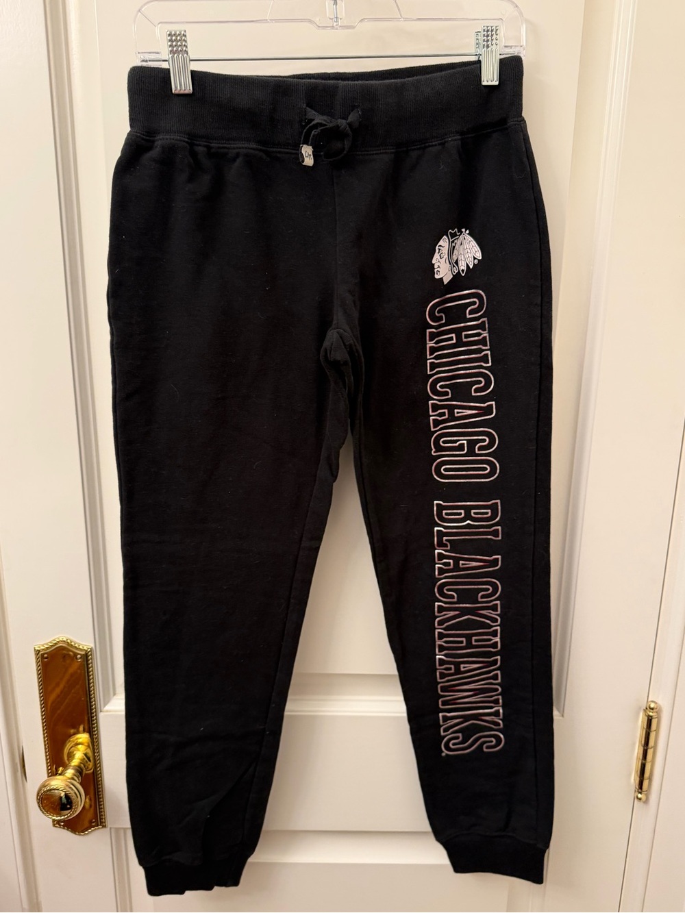 47 Brand Black Chicago Blackhawks Women’s M sweatpant Joggers